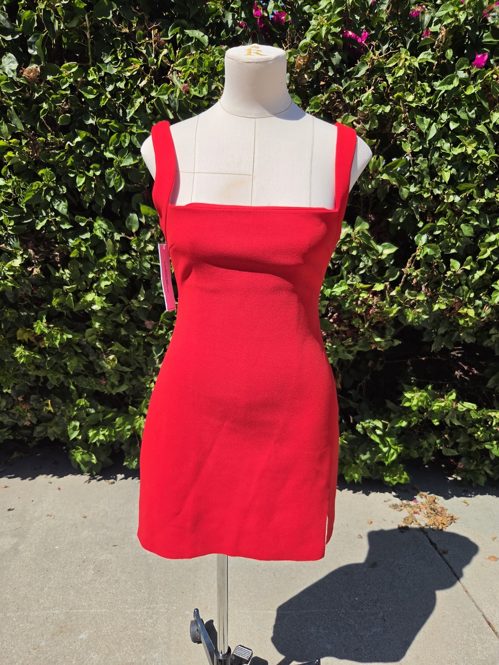 Princess Polly Bombshell Mini Dress Women's 6 Red Split Square Neck NWT